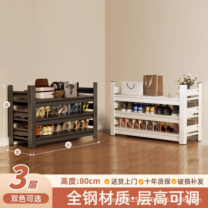 Shoe rack indoor entrance door floor-standing moisture-proof iron multi-layer storage rack shoe cabinet door all-in-one cabinet steel shoe cabinet