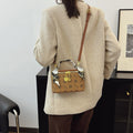 2025 new box bag silk scarf high-end fashion printed letter versatile shoulder crossbody small square bag