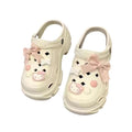 Thick sole crocs women's summer outwear 2024new arrivalnon-slip office beach baotou half slippers women's summer
