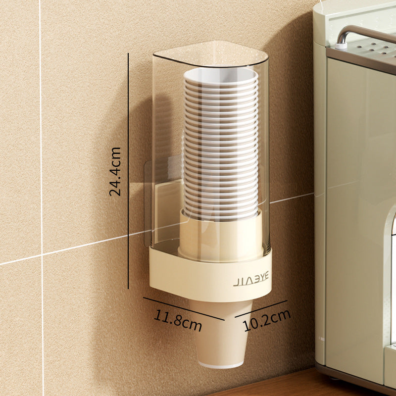 Disposable cup dispenser wall-mounted storage rack bar water dispenser water cup storage box paper cup holder cup holder