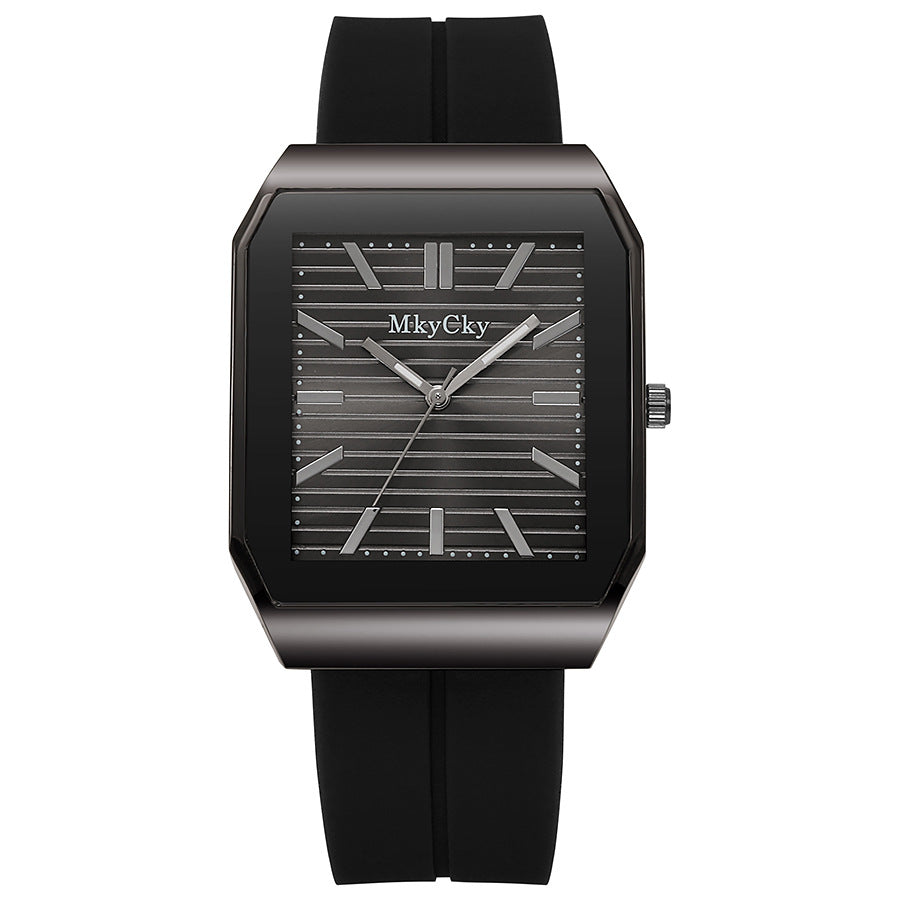 New arrival cross-border hot-selling silicone strap men's watch, foreign trade bestseller, quartz fashion wristwatch, wholesale