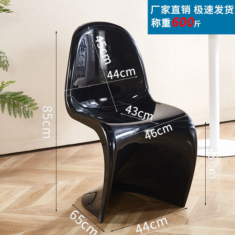 Pantone chair art light luxury dining chair popular transparent plastic chair scandinavian for home modern casual backrest makeup stool