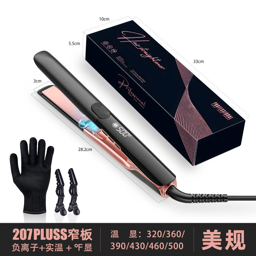 Cross-border vibration straight plate clip-roll straight dual-purpose electric splint household curling iron straightening plate negative ion high temperature hair straightener