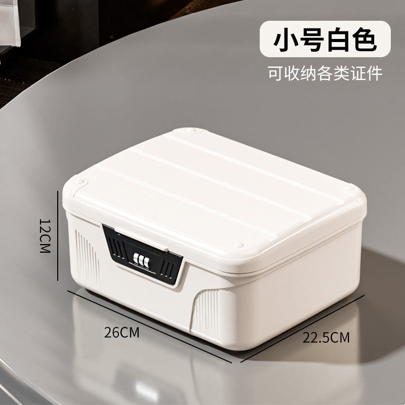 Locked storage box for household valuables, file storage, password box, large-capacity car-mounted household plastic finishing box