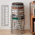 Soft stool, durable shoe changing stool, casual stool, for home bench, solid wood surface low stool, round stool, thickened steel stool