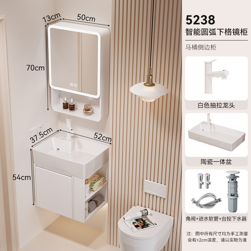 Waterproof honeycomb aluminum small apartment side open room storage bathroom cabinet combination ceramic wash basin washbasin washbasin