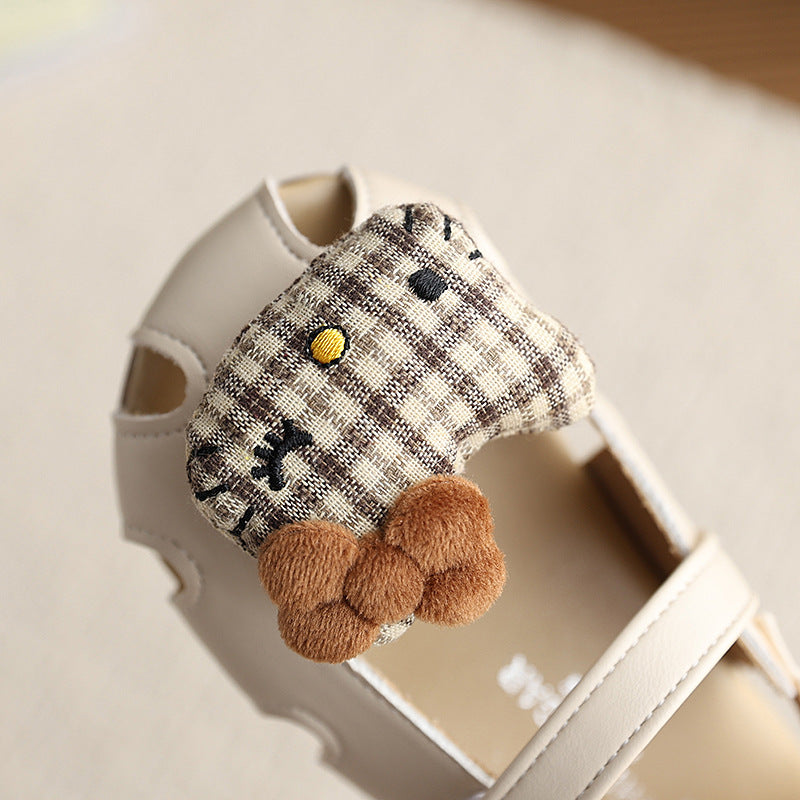 Summer new baby first walker shoes girls bowknot hollow out cool princess shoes cartoon cherry baby girl sandals