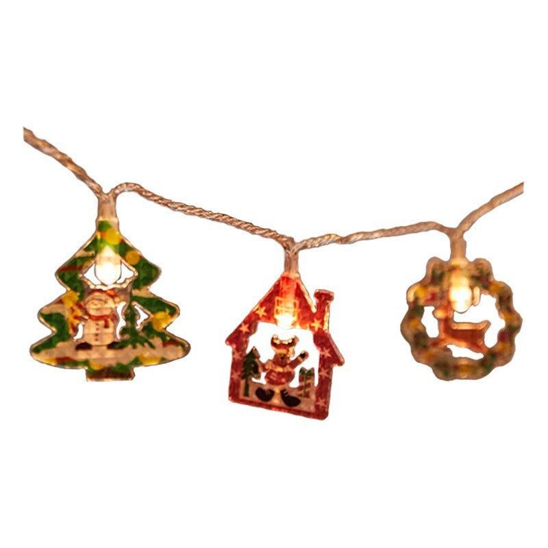 Christmas decorative lights flashing lights string lights hollowed out elk hanging lights girl room layout atmosphere trunk atmosphere