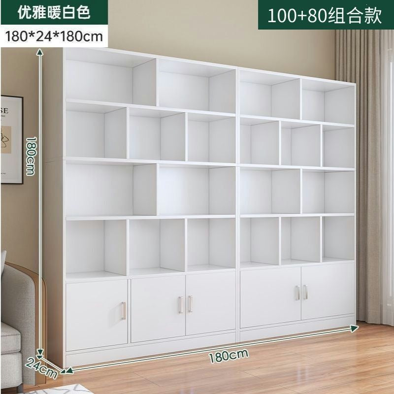 Modern minimalist floor-standing storage rack, wall-mounted certificate cabinet for living room/home use, office file cabinet, simple bookshelf