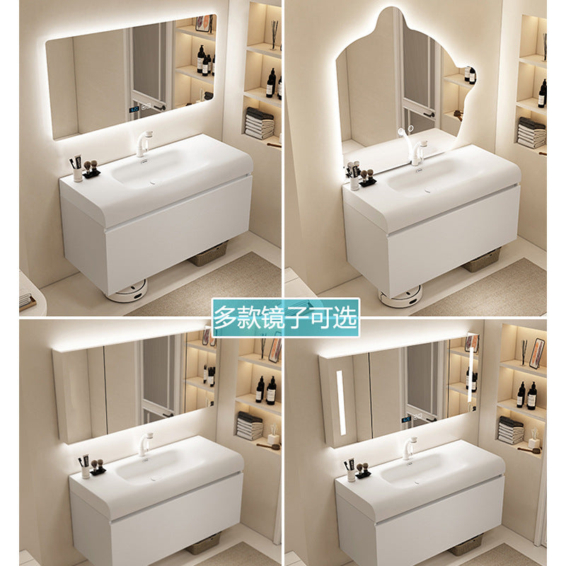 Qimeishi arc integrated basin wash basin bathroom cabinet combination bathroom washstand washbasin simple basin cabinet