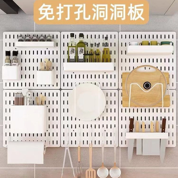 Upgrade thickened household non-punching hole board wall dormitory kitchen bathroom wall rack baffle storage board