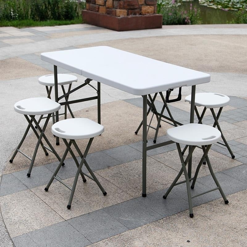 Foldable dining table, outdoor portable simple table, plastic study desk, long table, rectangular negotiation table