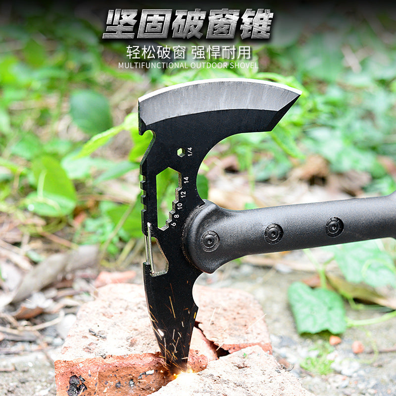 Outdoor multifunctional tactical ax, engineer ax, wood chopping, self-defense hand ax, tree chopping, mountain ax, camping long handle