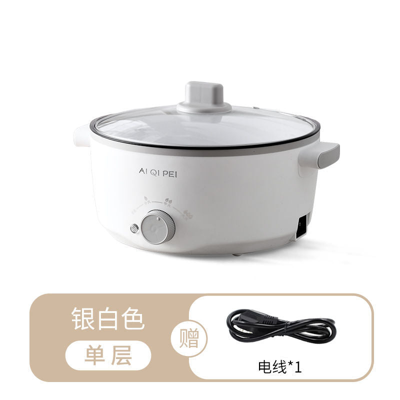 Electric hot pot non-stick household electric cooking pot electric hot pot for cooking porridge and rice small electric pot dormitory mini multifunctional all-in-one pot