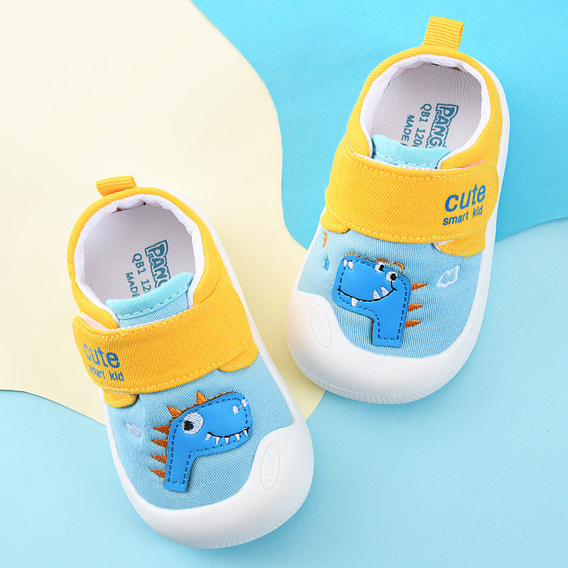 Toddler shoes for baby boys, spring and autumn, 0-1-2 years old, soft sole infant shoes, winter fleece-lined cotton shoes for baby girls