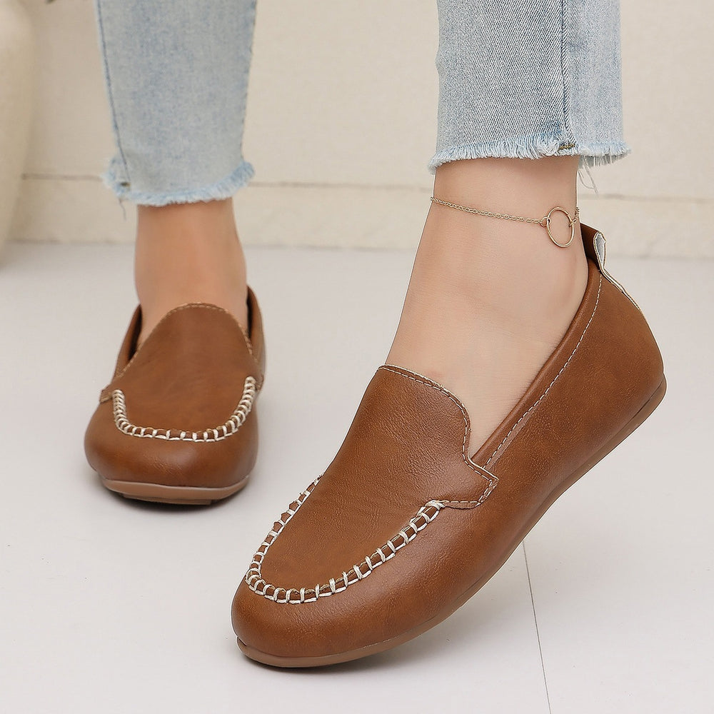 flat bottom retro lazy flatsautumnew arrivalexportplaidplus size slip-on beanie shoes for women