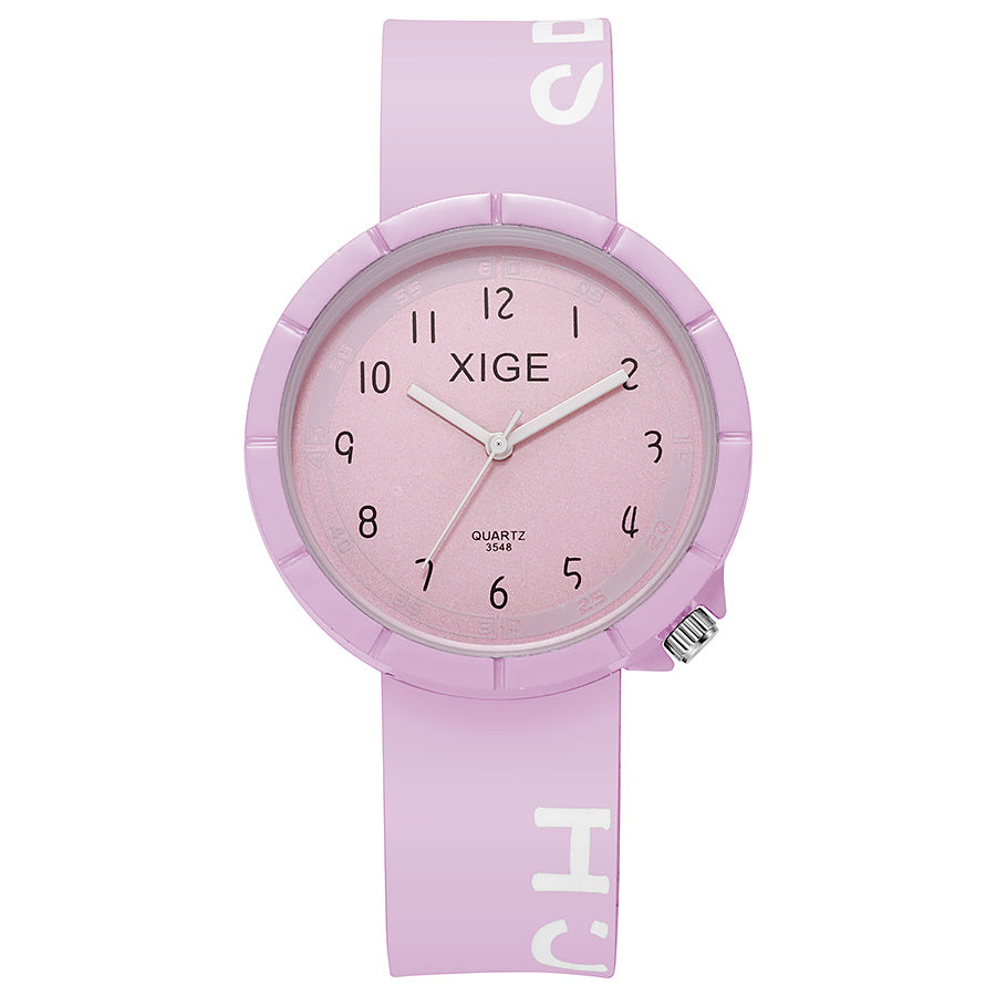 New arrivalcutekidswaterproof watch comfortable silicone colorful student boys and girls kids quartz watch wholesale