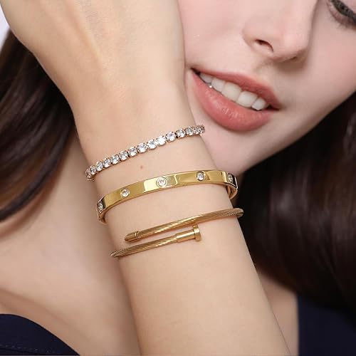 European and american cross-border hot seller: zircon-embellished, multi-layered, stackable, versatile women's bracelet