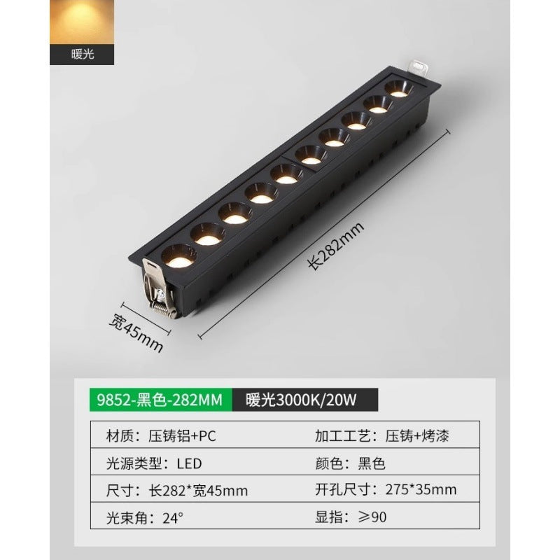 Grille light Recessed headless light Living room lighting Concealed spotlight Downlight line Corridor aisle ceiling light 1