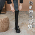 Ultra high heel black long boots women's 2025 autumn not skinny small thick sole hidden heel long boots knight boots