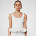 European and american women's clothing  summer new arrival: solid color fashion sleeveless square neck open back bubble sexy tank top blouse