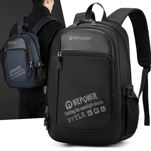 WEPOWER New Large Capacity Men's Backpack Commuter Outdoor Leisure Backpack Junior High School Student College Backpack