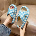 new arrival cross slippers women's summer popularfashion graffiti outwearthick sole home indoor one-line sandals slippers