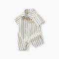 Baby clothes summernew arrival short-sleeved jumpsuit k-style gentleman cute khaki baby boy 100-day one-year-old crawling suit