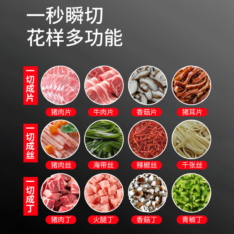 Yufei yongqiang yq-300 luxury commercial stainless steel vertical double hob single cutting electric slicing, dicing and meat cutting machine