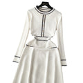 Luxury french-style knitted dress for women - autumn/winter long sleeve, cinched waist, unique design, elegant socialite style