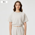 Summer air layer yoga top - women's cropped short sleeve - trendy & versatile fitness activewear tee - d25025