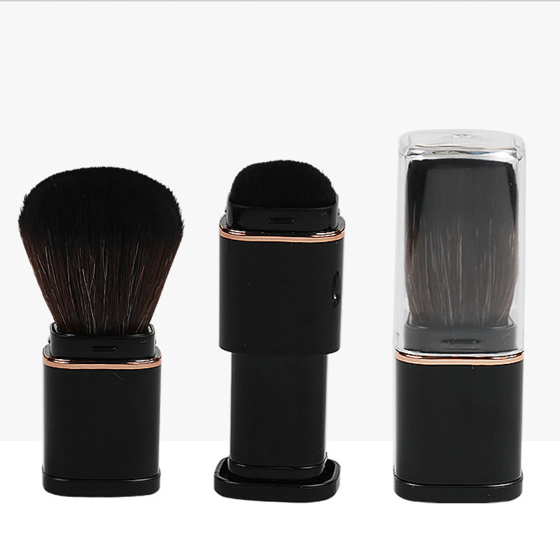 Portable makeup brush for export - pink powder brush, single-use blush & setting powder brush, retractable beauty brush
