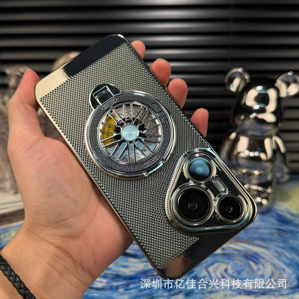 Electroplated breathable heat dissipation shell suitable for huawei p70pro mobile phone case magnetic gyro bracket mate60pro hard shell