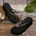 2025 new beach sandals & slippers - women's summer fashion, outdoor wear, thick-soled wedge flip-flops, heart-shaped thong sandals