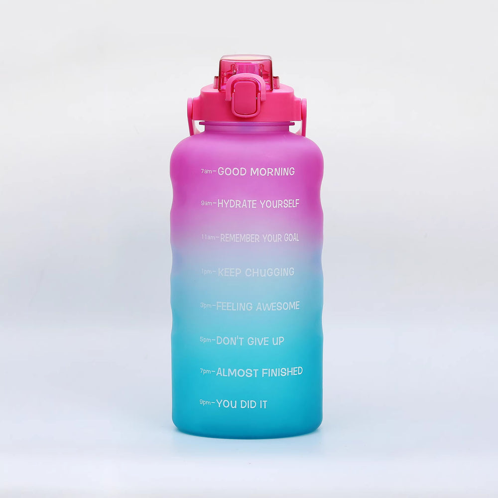 Large-capacity gradient water cup, high-end elastic lid with straw, portable water kettle, outdoor sports and fitness direct drinking plastic cup