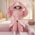 【triple-layer quilted & thickened】girls' winter pajamas - extra thick coral fleece, triple-layer quilted baby winter sleepwear