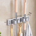Bathroom bathroom punch-free strong mop wall hanging clip handy gadget fixed hook buckle broom storage storage rack