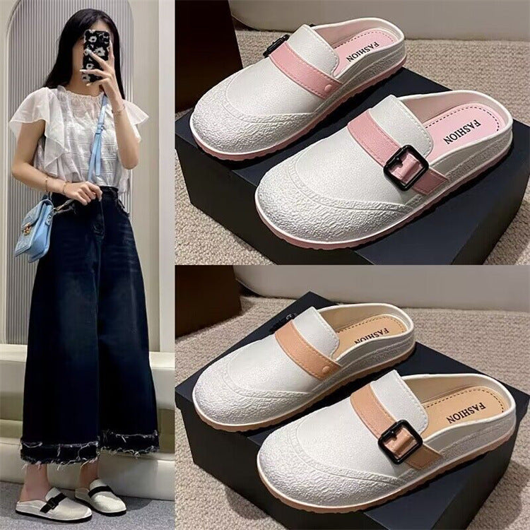 Women's summer slippers 2024 new fairy style sandals, trendy versatile platform slides, cloud-like comfort, thick sole beach shoes