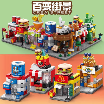 Compatible with lego duplo street view building blocks, educational puzzle toy, kindergarten gift, small box building blocks, wholesale