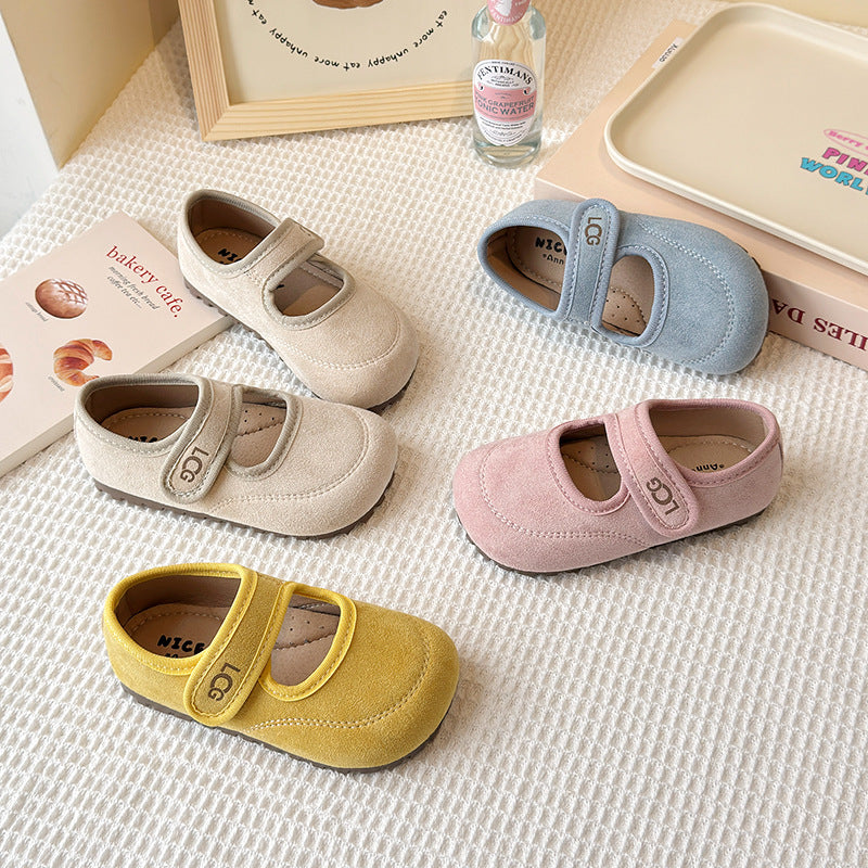Children's French small leather shoes 2025 spring and autumn new Korean version of girls matte soft-soled princess shoes Birken Doudou shoes