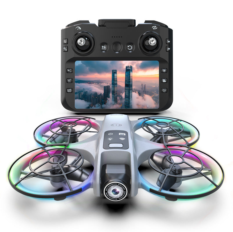 K200 drone - brushless motor, large screen controller, ultra-hd dual lens, full enclosure remote control aircraft toy