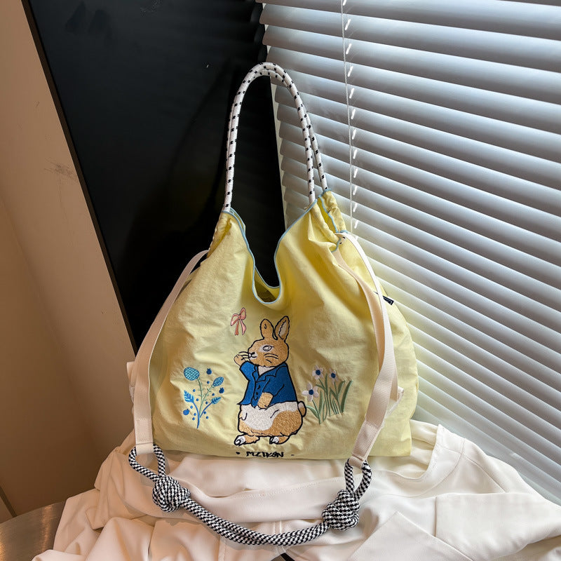 Foreign trade niche design cartoon tote bag women's 2025 new large-capacity casual fashion shoulder bag messenger bag
