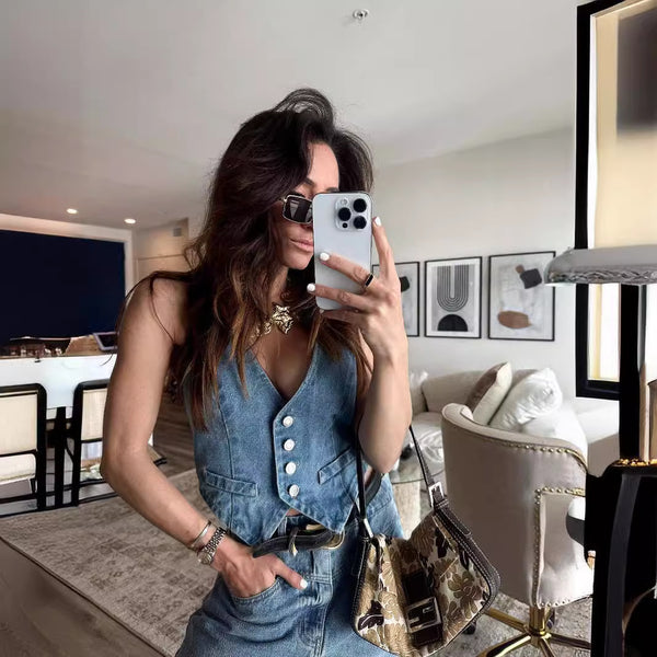 Europe, America and Foreign Trade Cross-border Casual Retro Fashion Denim Vest Women's, Women's