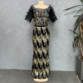 supply elastic sequin short-sleeved mermaid dress long skirt evening dress fashion african fashion women's clothing special price