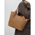 Minimalist large capacity tote bag - 2025 new fashion, niche design, premium soft leather shoulder bag for commuting