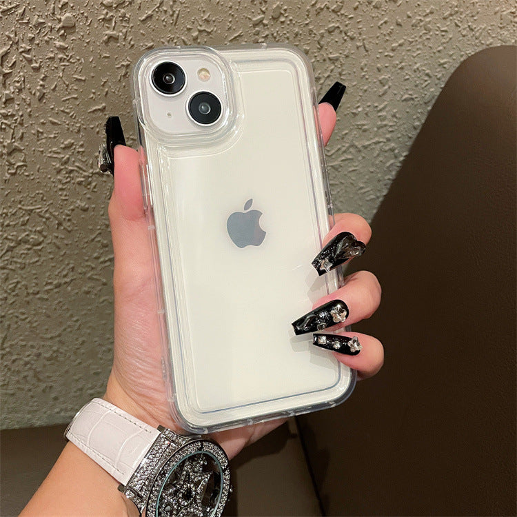 Photo frame airbag compatible apple 17 pro shockproof transparent phone case iphone xs max/16 minimalist protective cover
