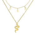 minimalist chic stainless steel double-layer snake necklace - cool, understated luxury