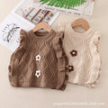 Girlknittingvestspring & fall style fungus flower vest baby sweater waistcoat k-stylecute baby outwear