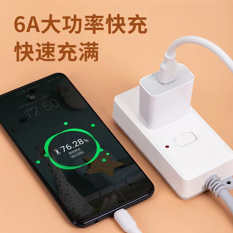 120w heavy-duty python charging cable, 6a fast charging cable, compatible with android, huawei, and apple phones, wholesale fast charging data cable