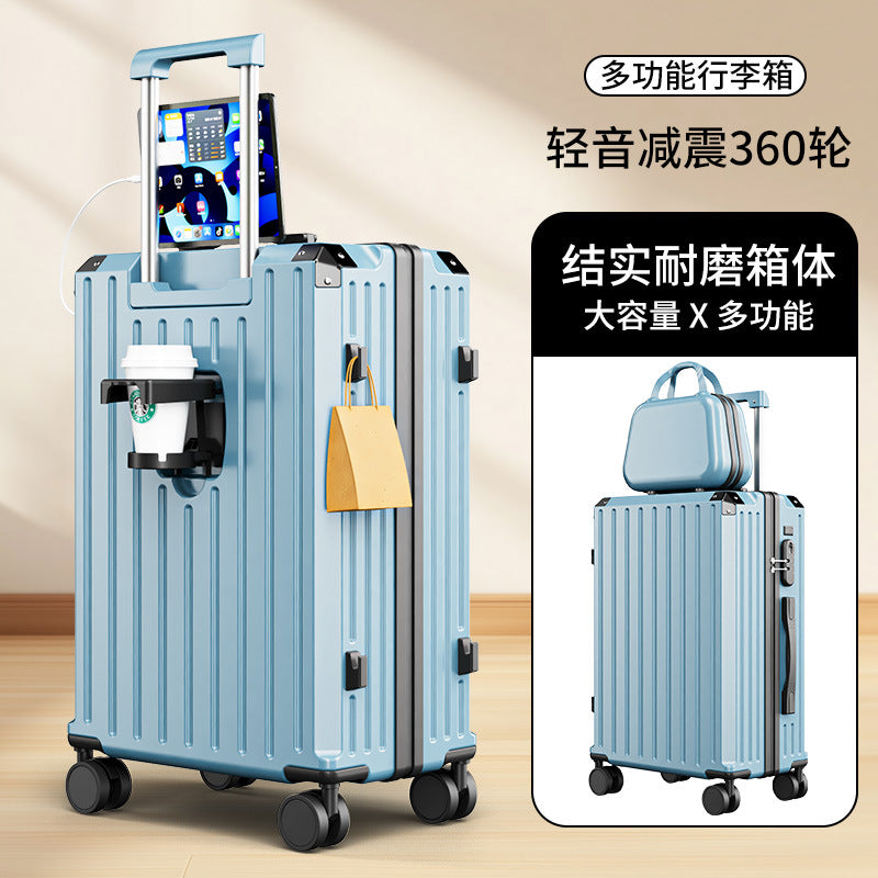 New suitcase 24-inch student trolley suitcase universal silent wheel suitcase large capacity boarding password case